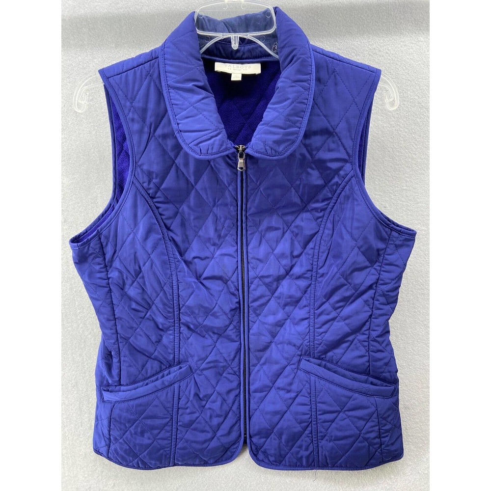 Talbots Vest Womens 12P Petite Quilted Full Zip